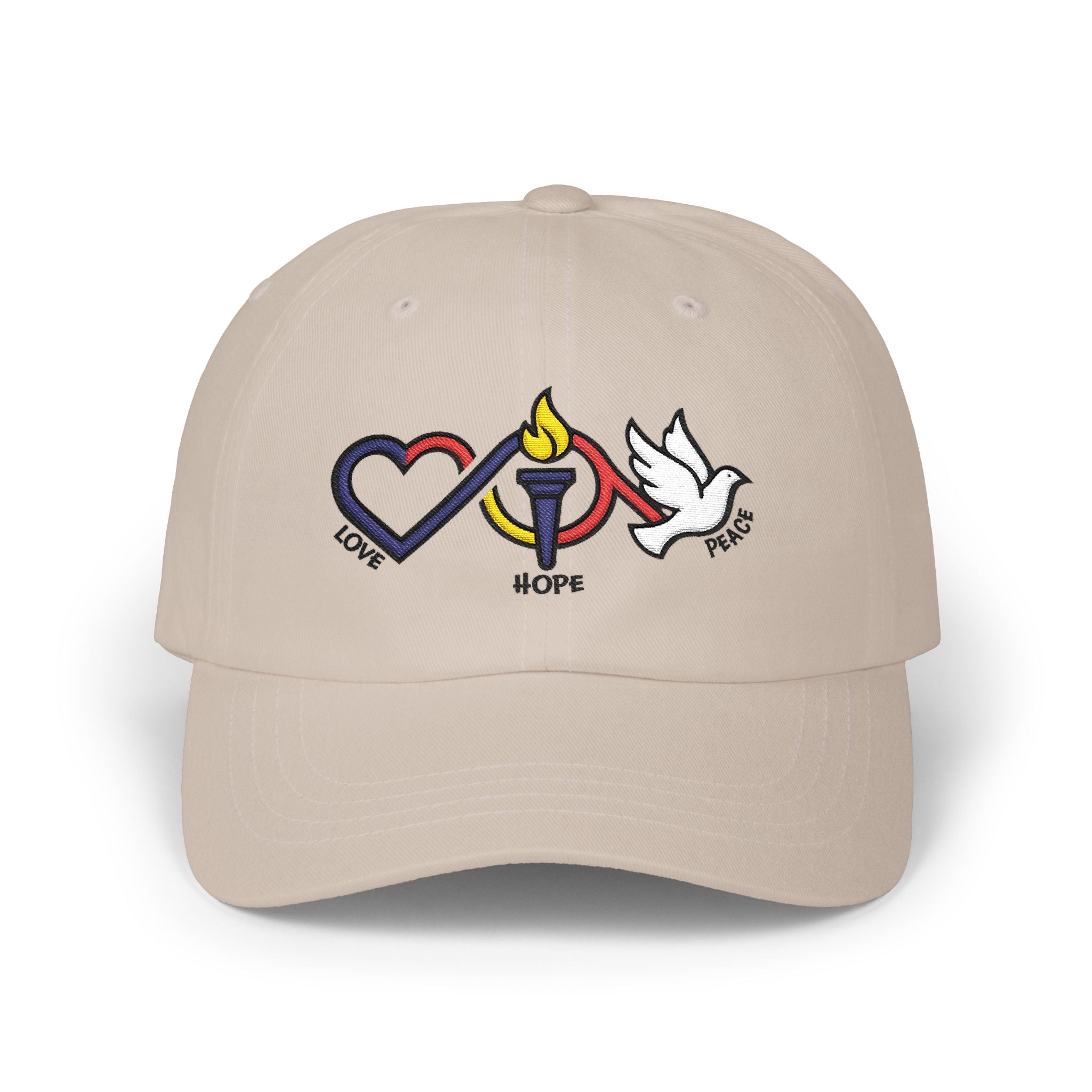 Love Hope Peace embroidered Cap | heart torch dove hat - Jana Recrafted