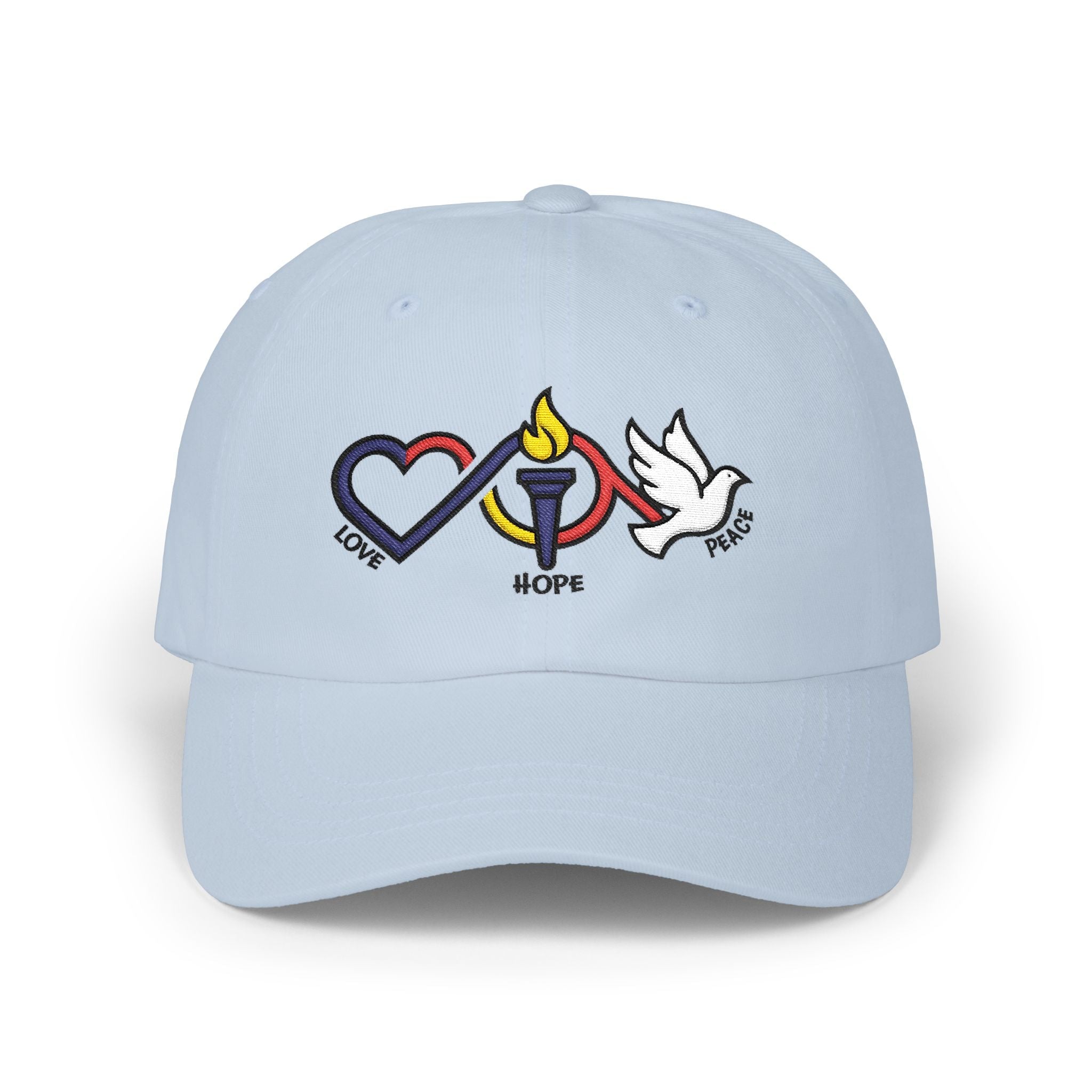 Love Hope Peace embroidered Cap | heart torch dove hat - Jana Recrafted