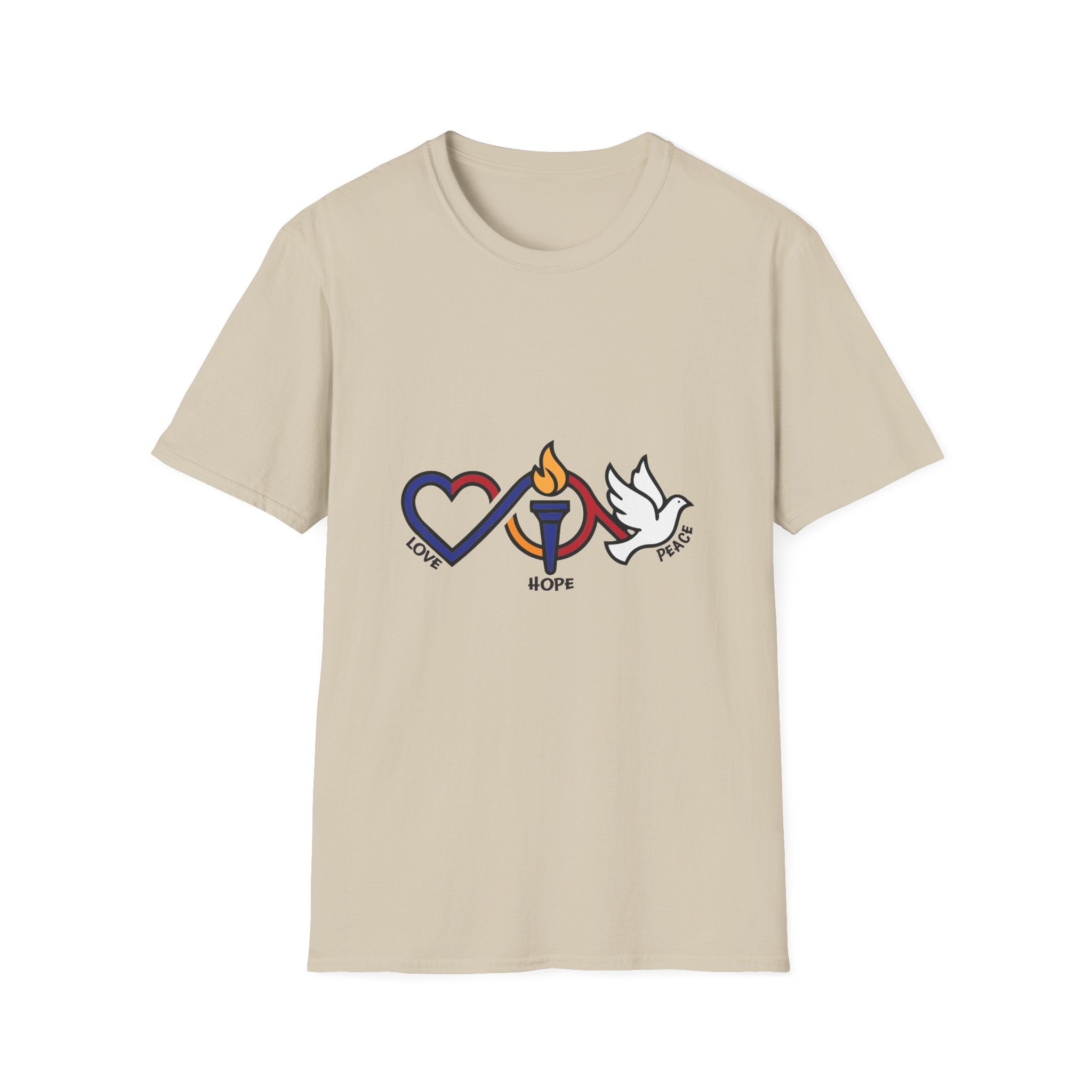 Love, Hope, Peace T-Shirt — Inspirational Tee - Jana Recrafted