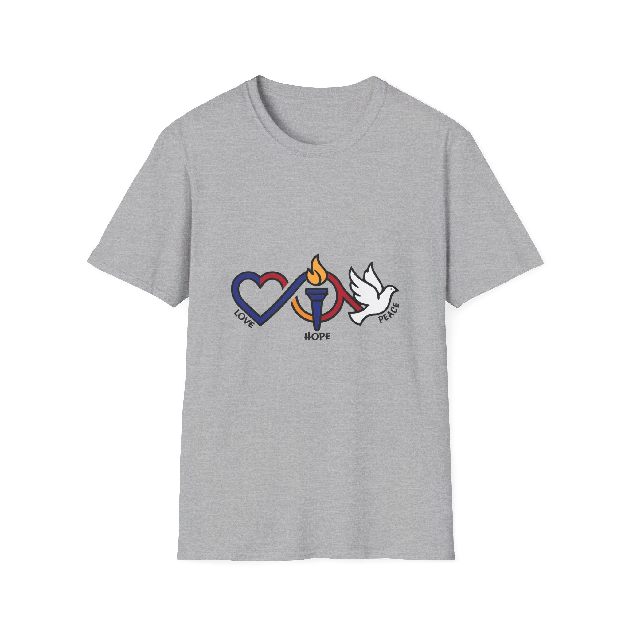 Love, Hope, Peace T-Shirt — Inspirational Tee - Jana Recrafted