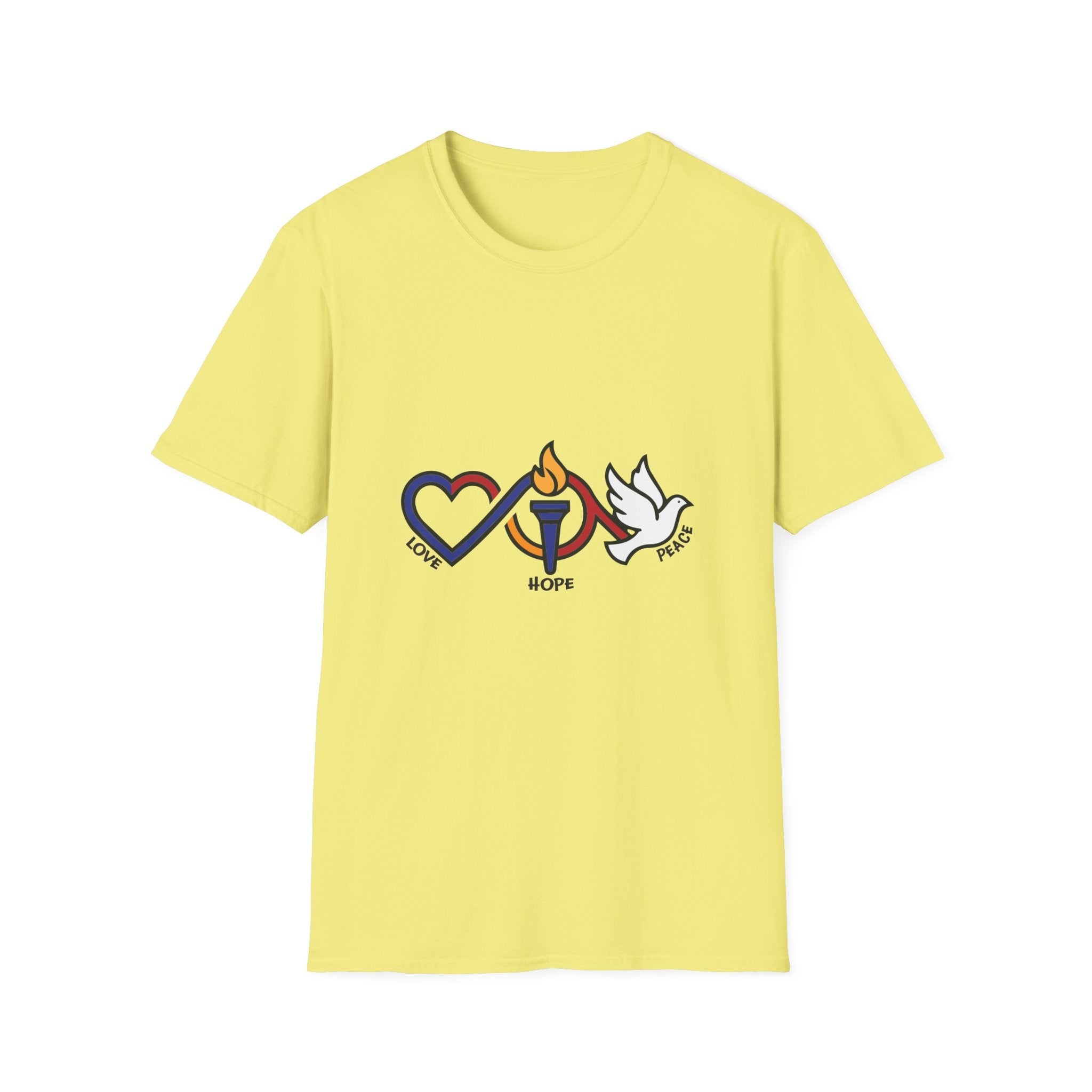 Love, Hope, Peace T-Shirt — Inspirational Tee - Jana Recrafted
