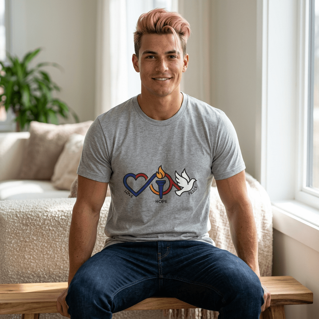 Love, Hope, Peace T-Shirt — Inspirational Tee - Jana Recrafted