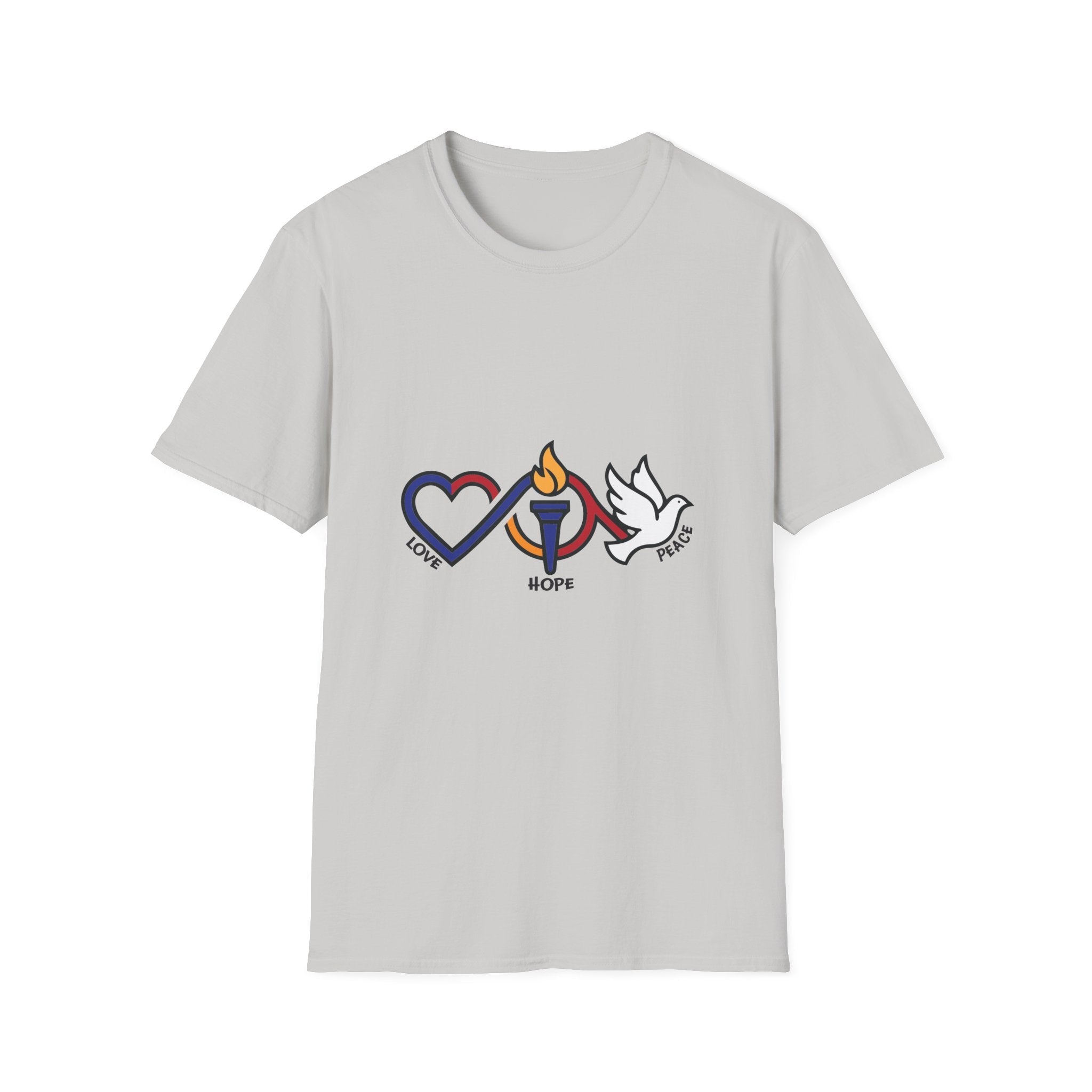Love, Hope, Peace T-Shirt — Inspirational Tee - Jana Recrafted