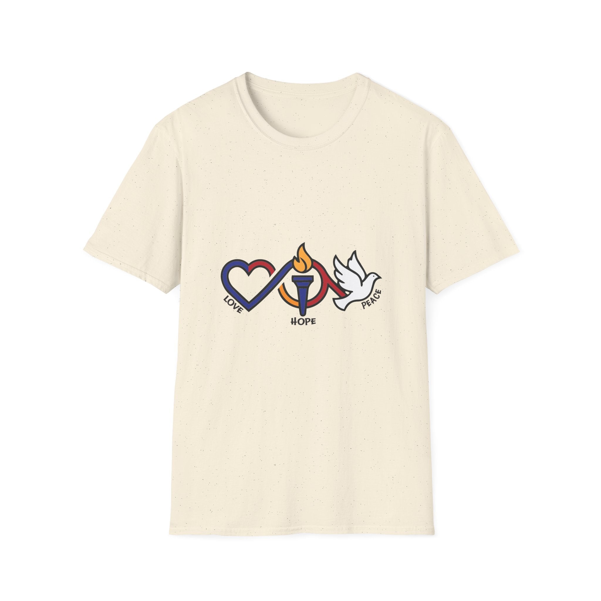 Love, Hope, Peace T-Shirt — Inspirational Tee - Jana Recrafted