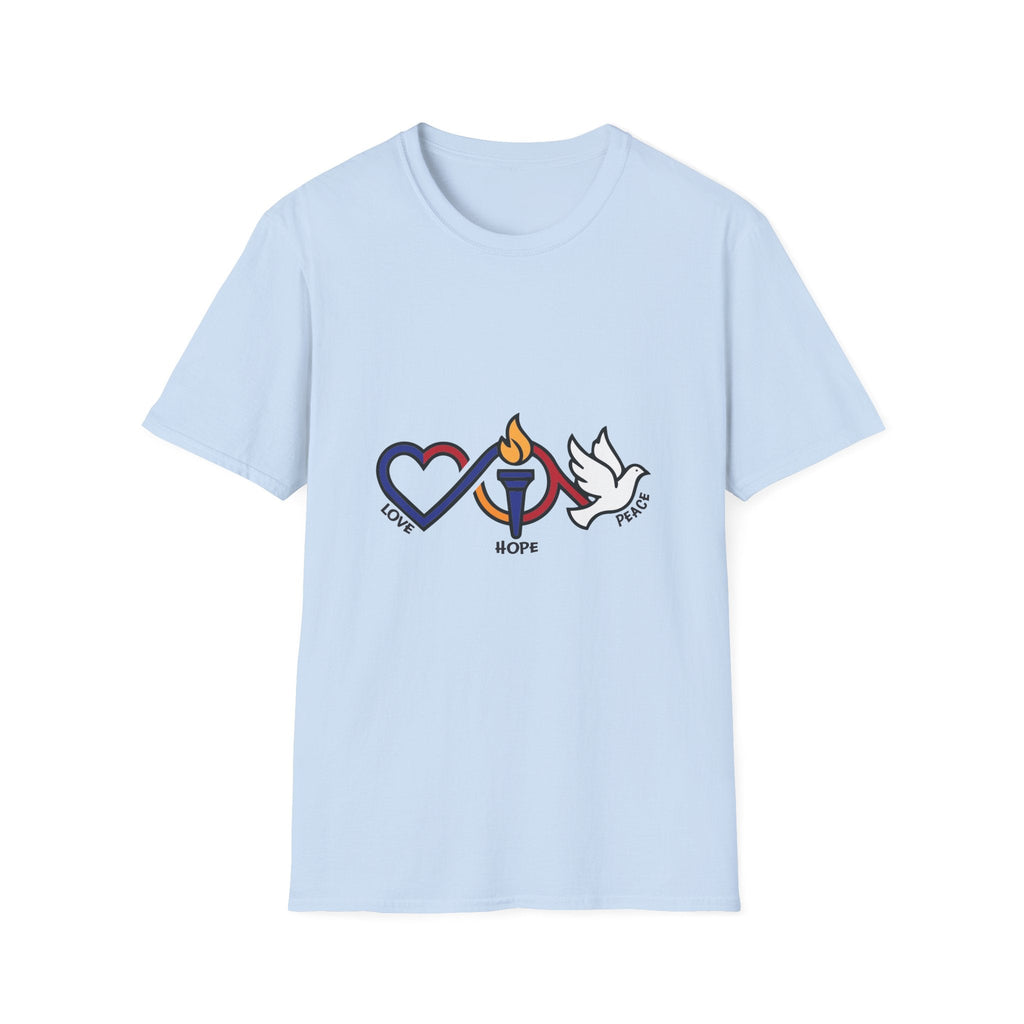 Love, Hope, Peace T-Shirt — Inspirational Tee - Jana Recrafted