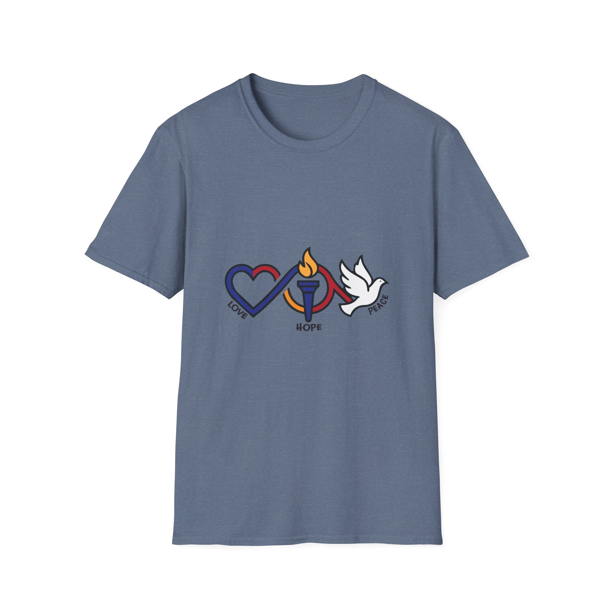 Love, Hope, Peace T-Shirt — Inspirational Tee - Jana Recrafted
