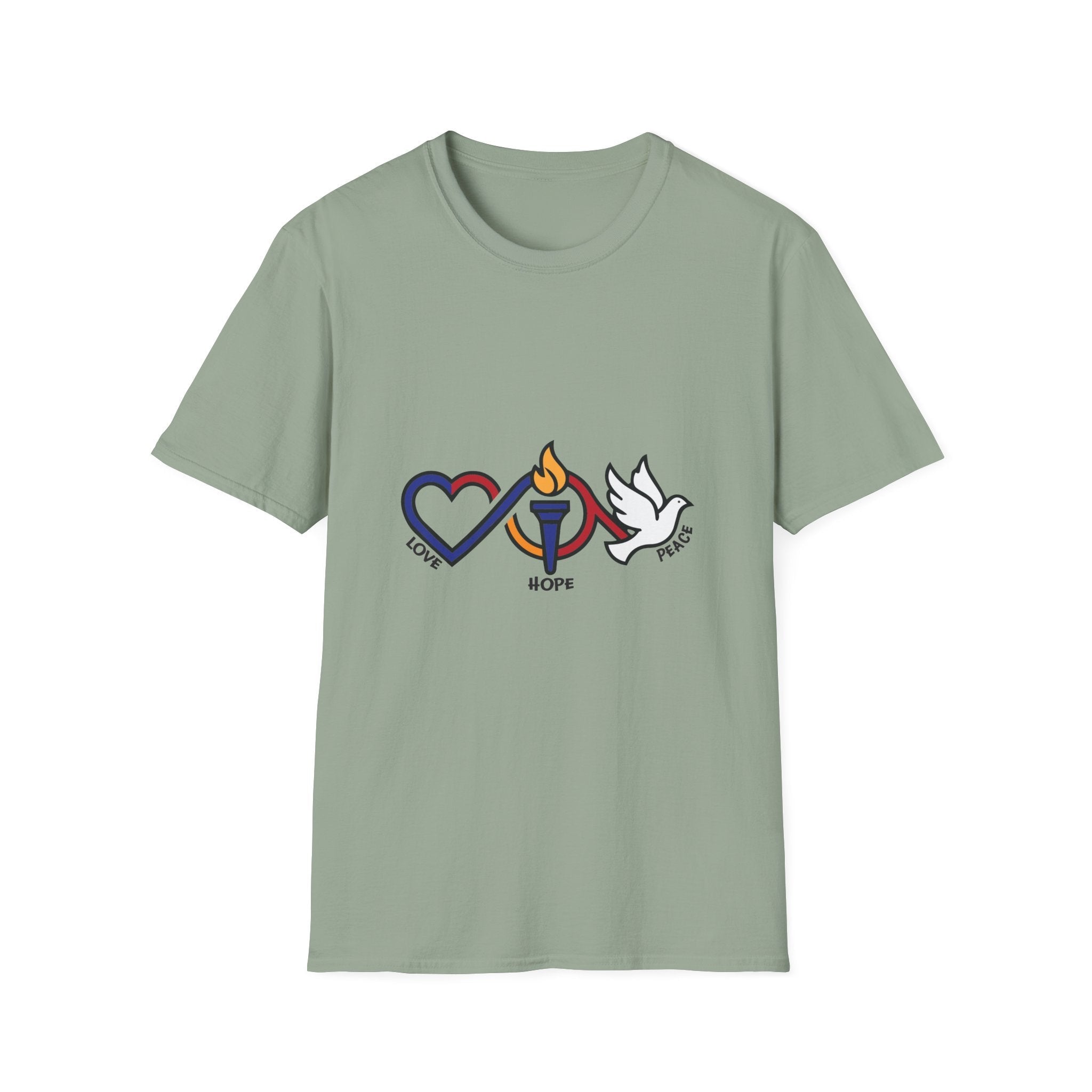 Love, Hope, Peace T-Shirt — Inspirational Tee - Jana Recrafted