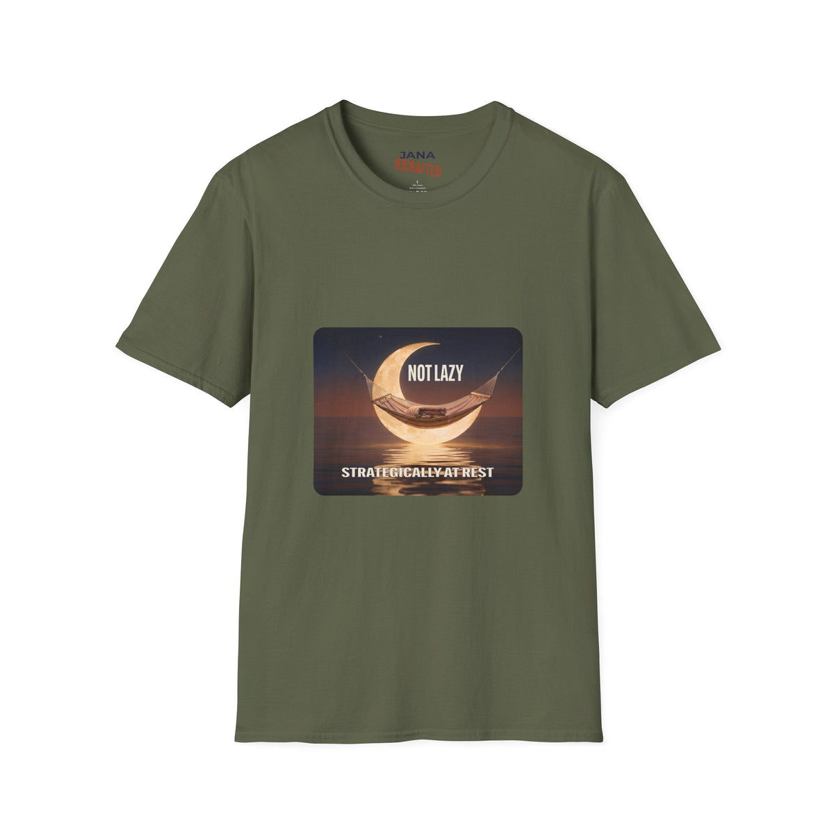 Not Lazy, Strategically At Rest — Moon Hammock Tee - Jana Recrafted