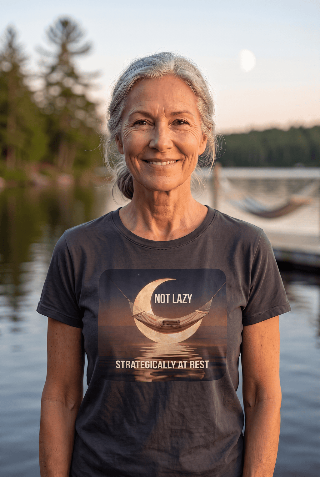 Not Lazy, Strategically At Rest — Moon Hammock Tee - Jana Recrafted