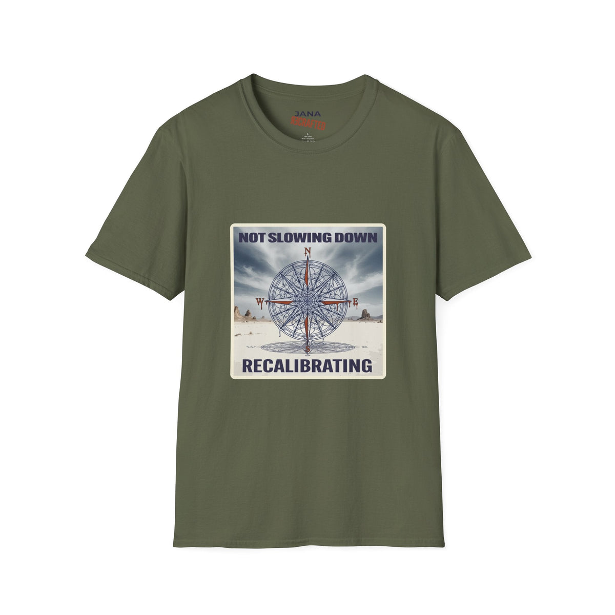 Not Slowing Down, Recalibrating T-Shirt | Vintage Compass Graphic Tee - Jana Recrafted
