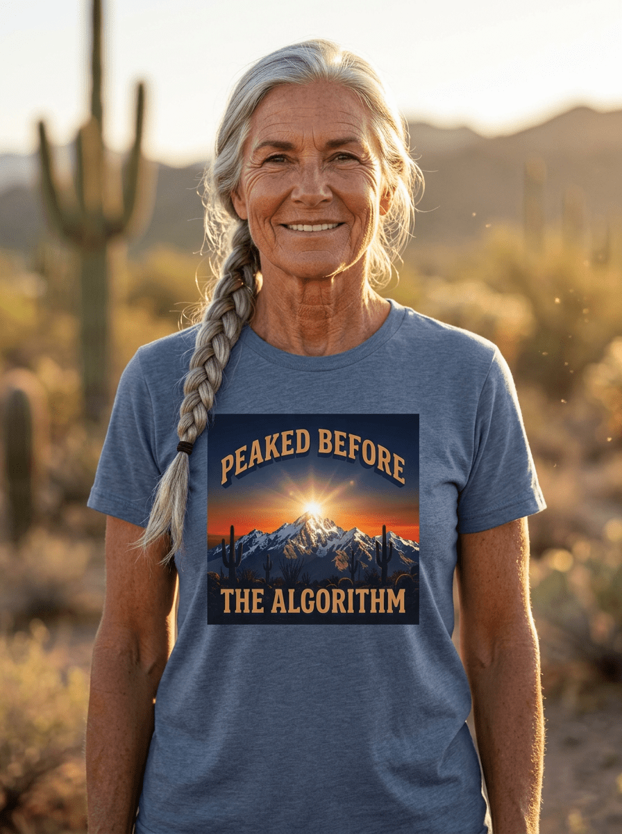 Peaked Before the Algorithm — Desert Summit Tee - Jana Recrafted