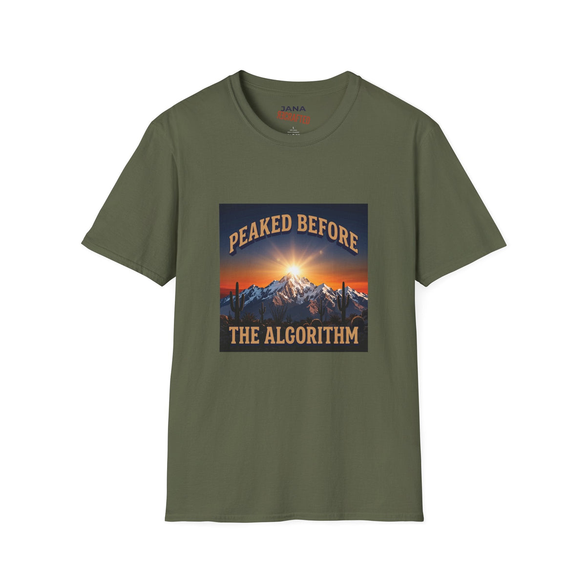 Peaked Before the Algorithm — Desert Summit Tee - Jana Recrafted