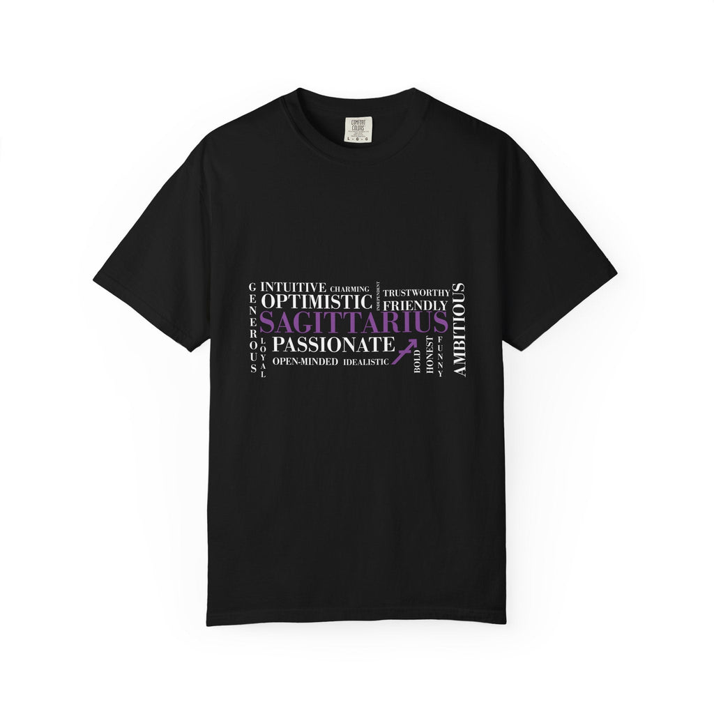 Sagittarius Word Cloud T-Shirt | Zodiac Traits Archer Astrology - Jana Recrafted