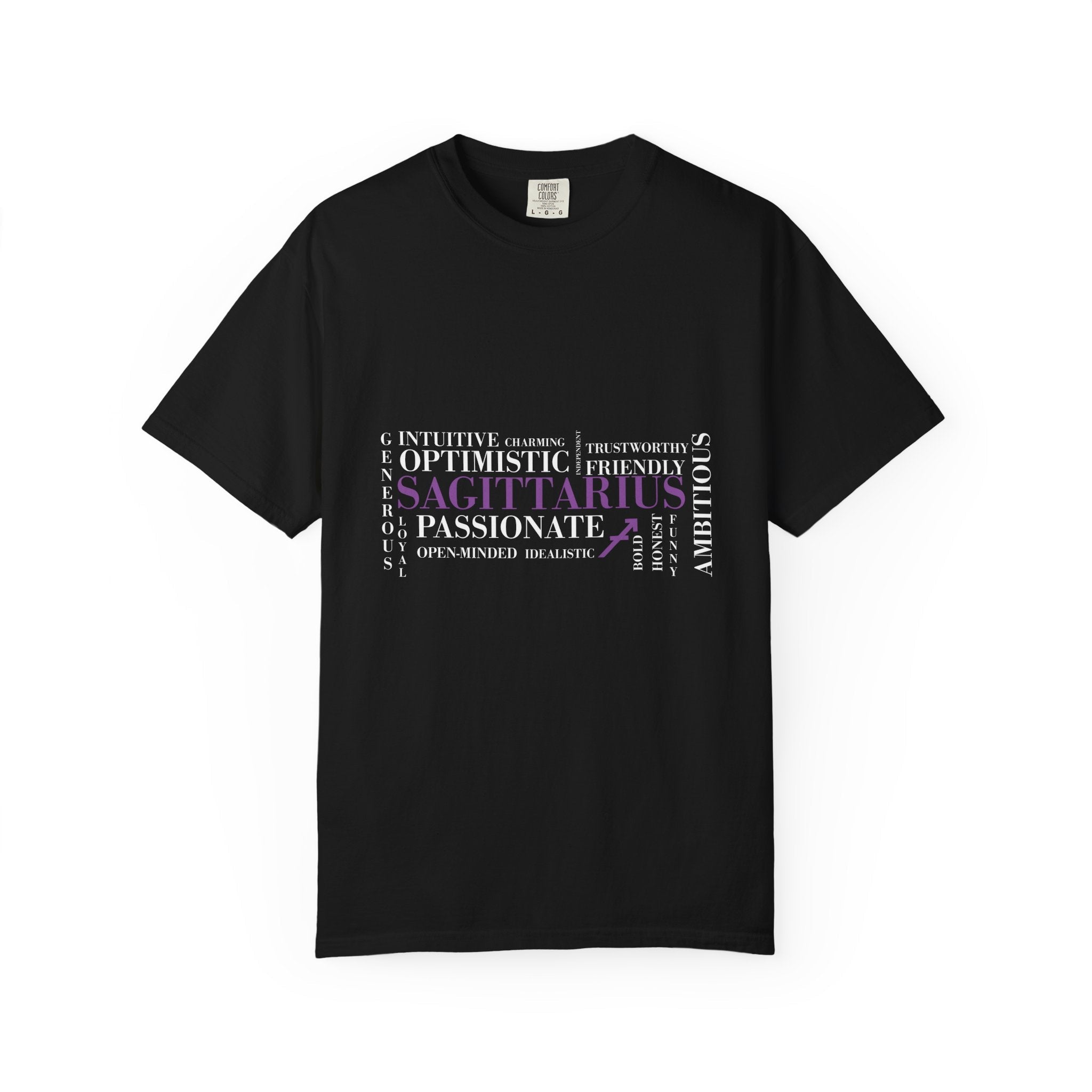 Sagittarius Word Cloud T-Shirt | Zodiac Traits Archer Astrology - Jana Recrafted