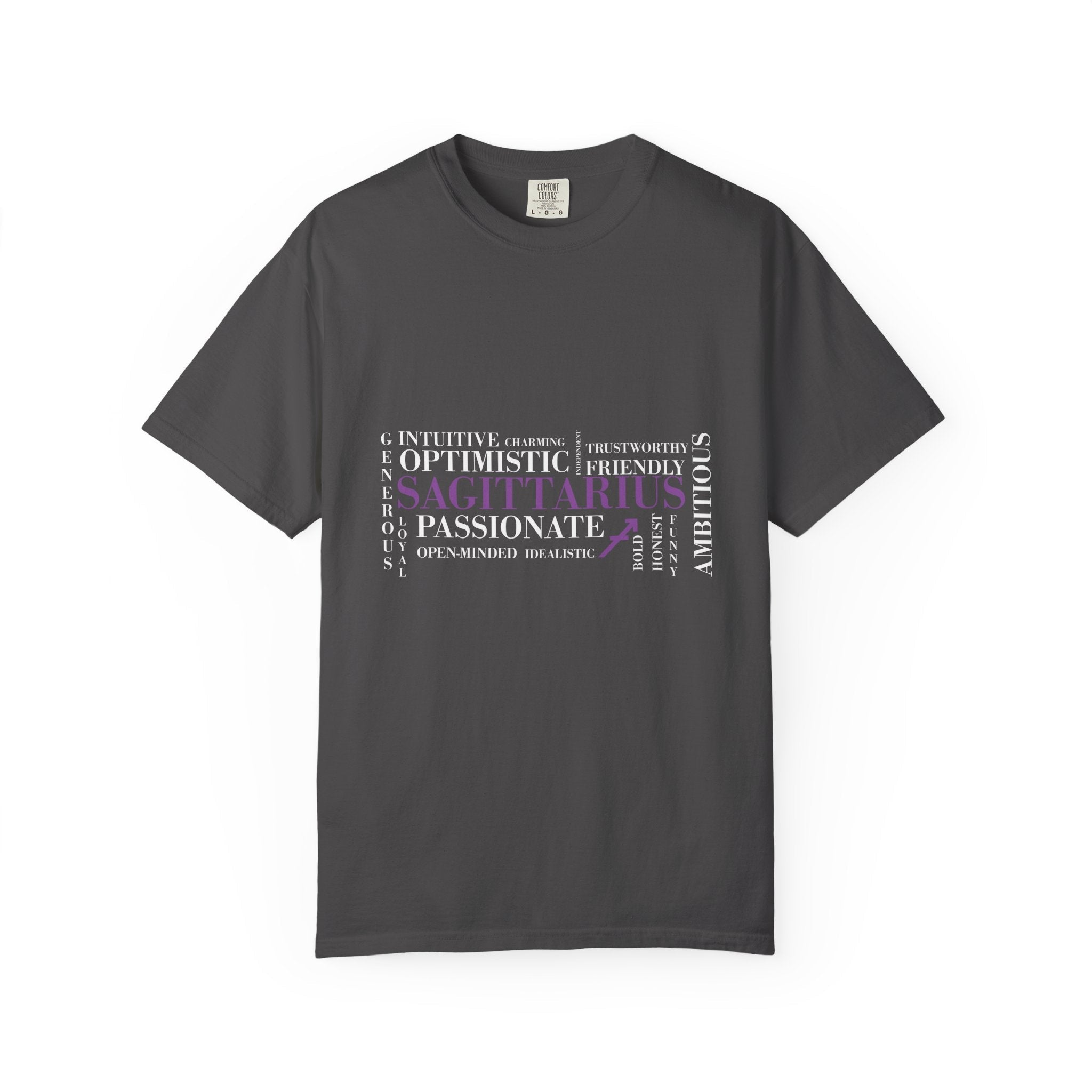 Sagittarius Word Cloud T-Shirt | Zodiac Traits Archer Astrology - Jana Recrafted