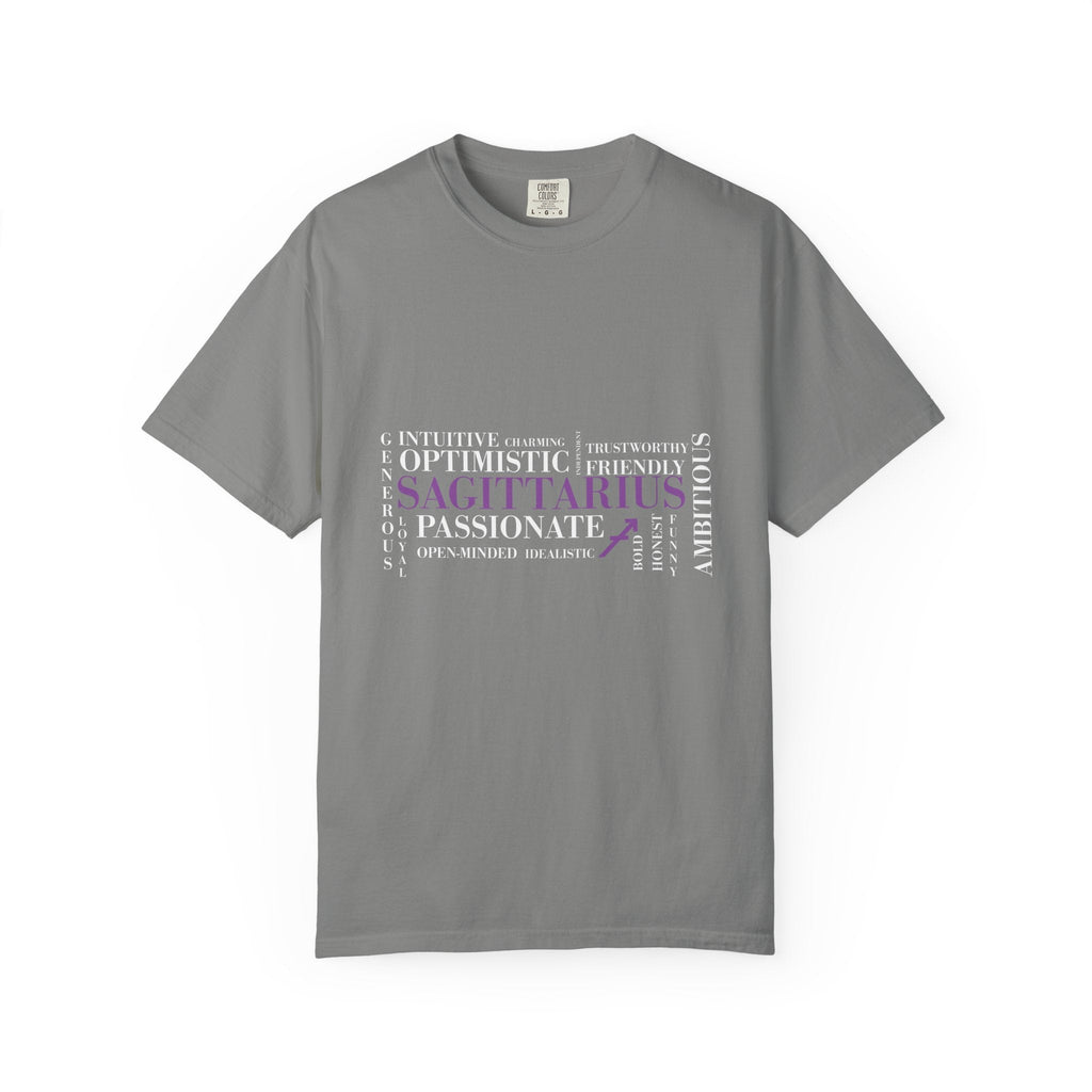 Sagittarius Word Cloud T-Shirt | Zodiac Traits Archer Astrology - Jana Recrafted