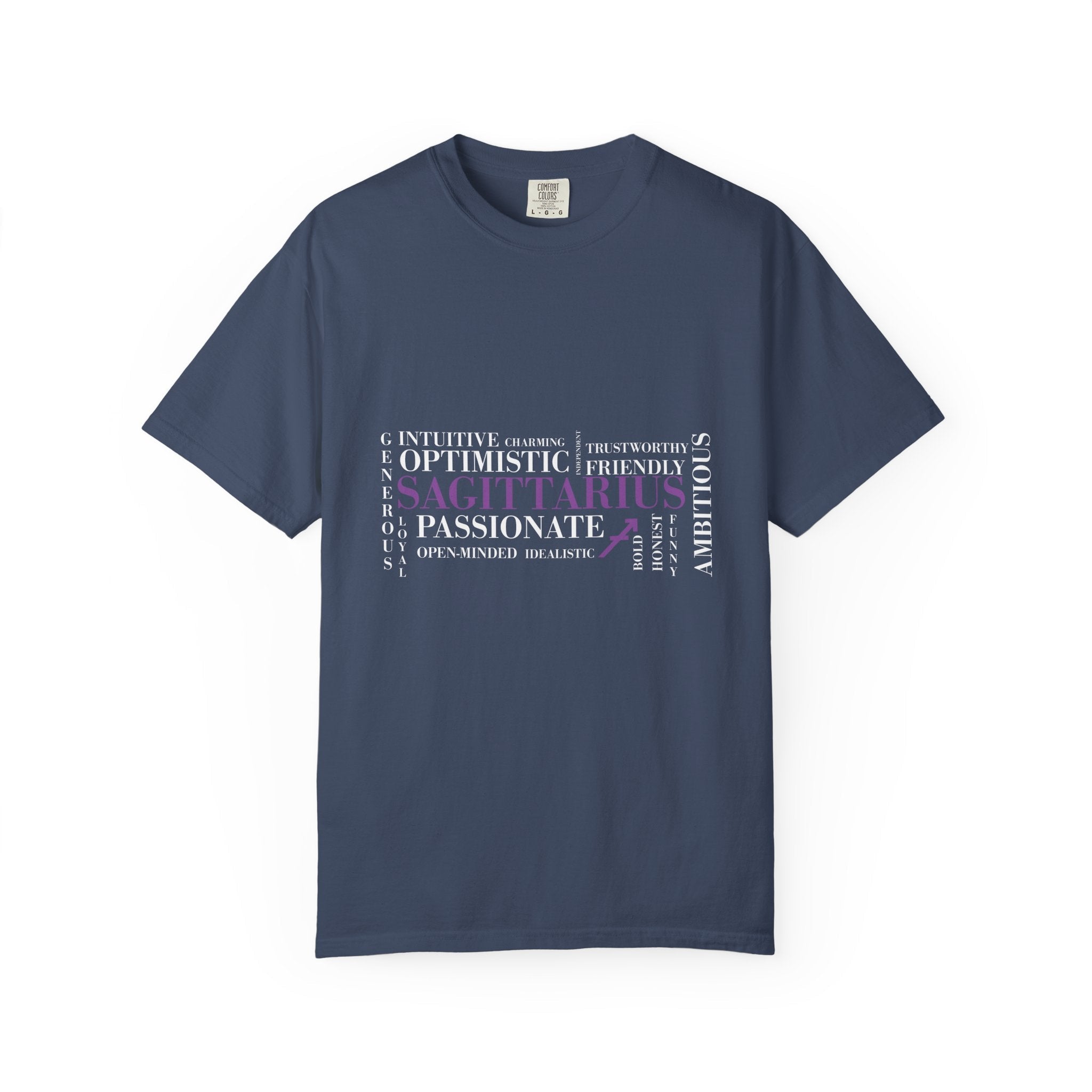 Sagittarius Word Cloud T-Shirt | Zodiac Traits Archer Astrology - Jana Recrafted