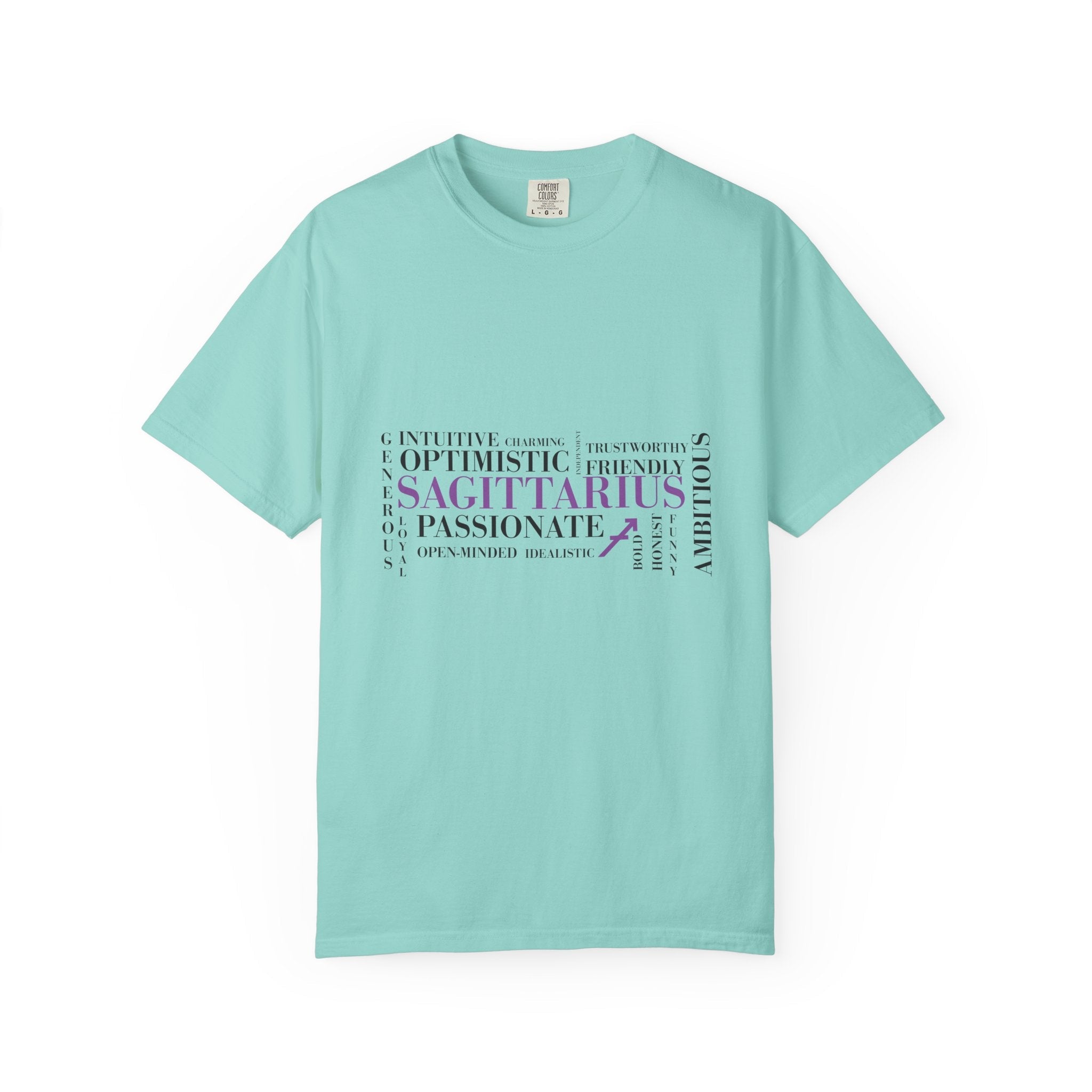 Sagittarius Zodiac Word Cloud T-shirt | Astrology Traits Tee - Jana Recrafted