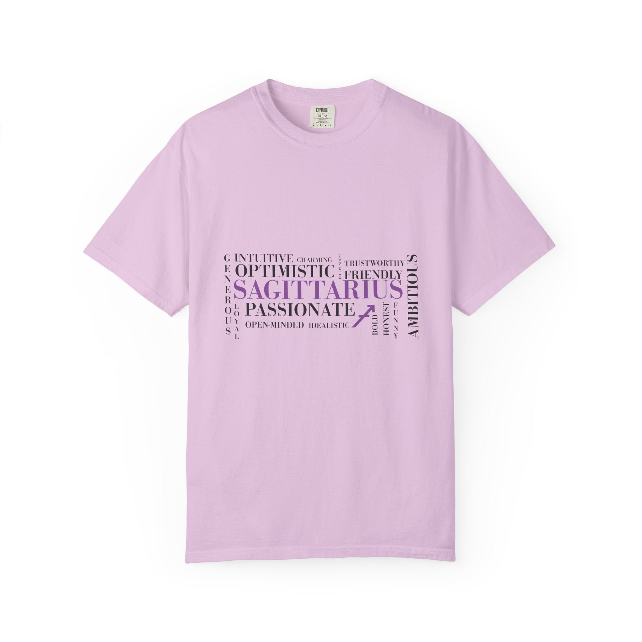 Sagittarius Zodiac Word Cloud T-shirt | Astrology Traits Tee - Jana Recrafted
