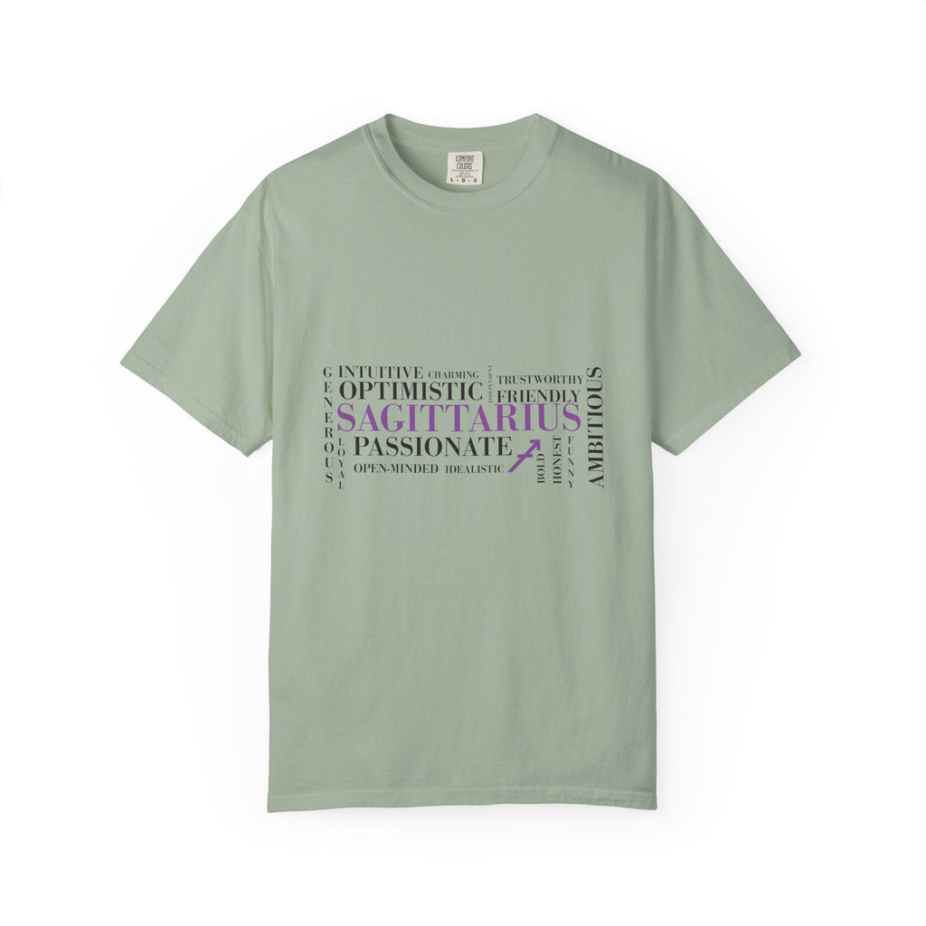 Sagittarius Zodiac Word Cloud T-shirt | Astrology Traits Tee - Jana Recrafted