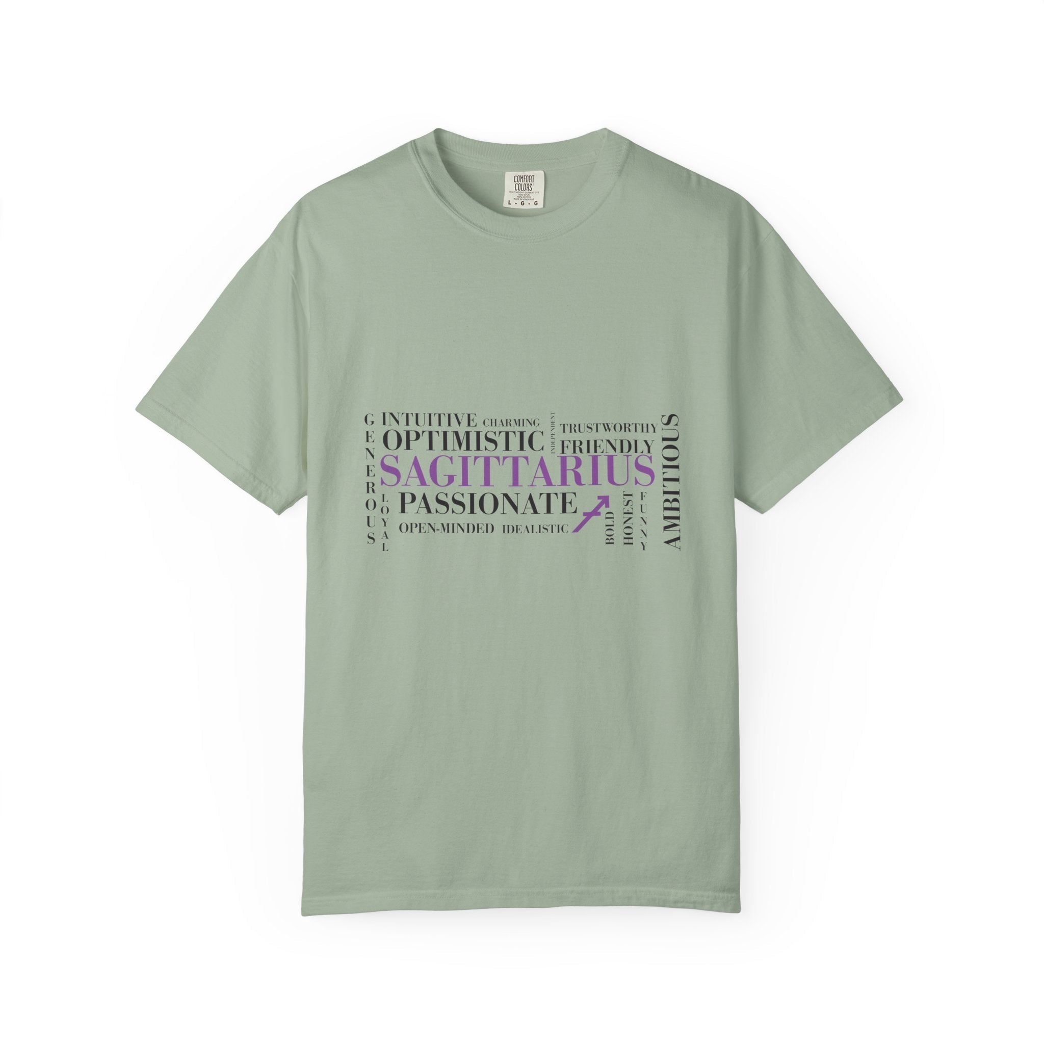 Sagittarius Zodiac Word Cloud T-shirt | Astrology Traits Tee - Jana Recrafted