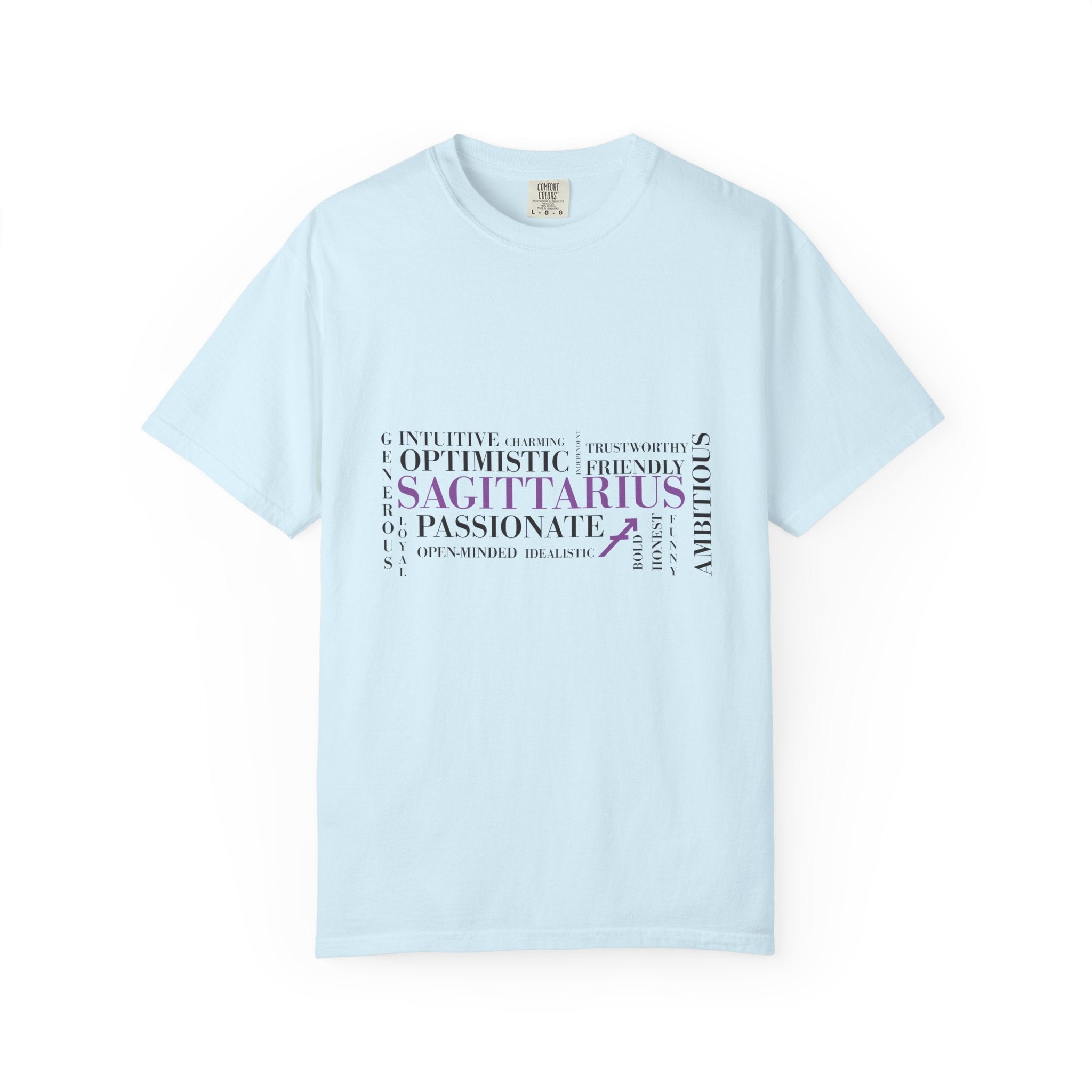 Sagittarius Zodiac Word Cloud T-shirt | Astrology Traits Tee - Jana Recrafted