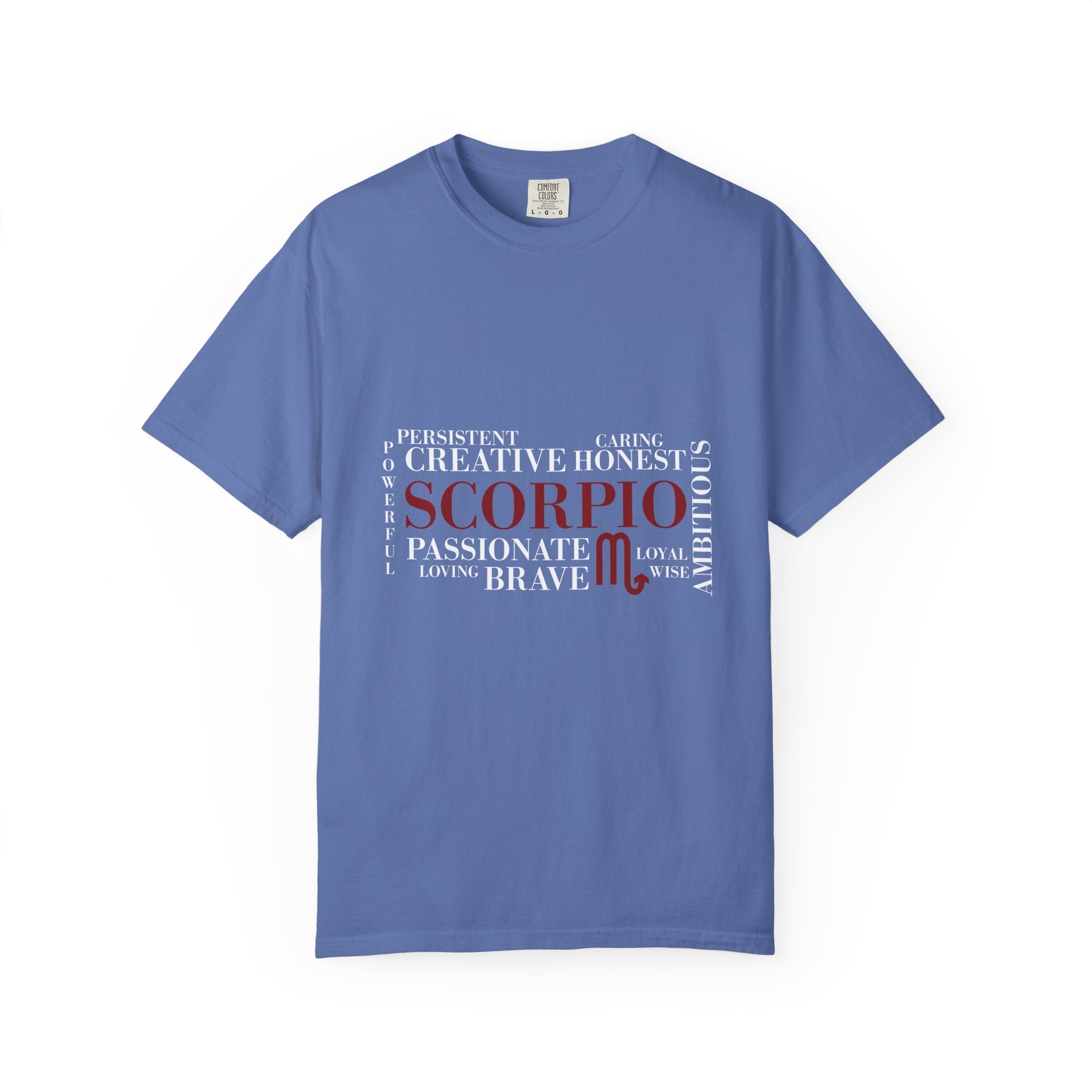 Scorpio Word Cloud T-shirt | Zodiac Sign Typography Tee - Jana Recrafted