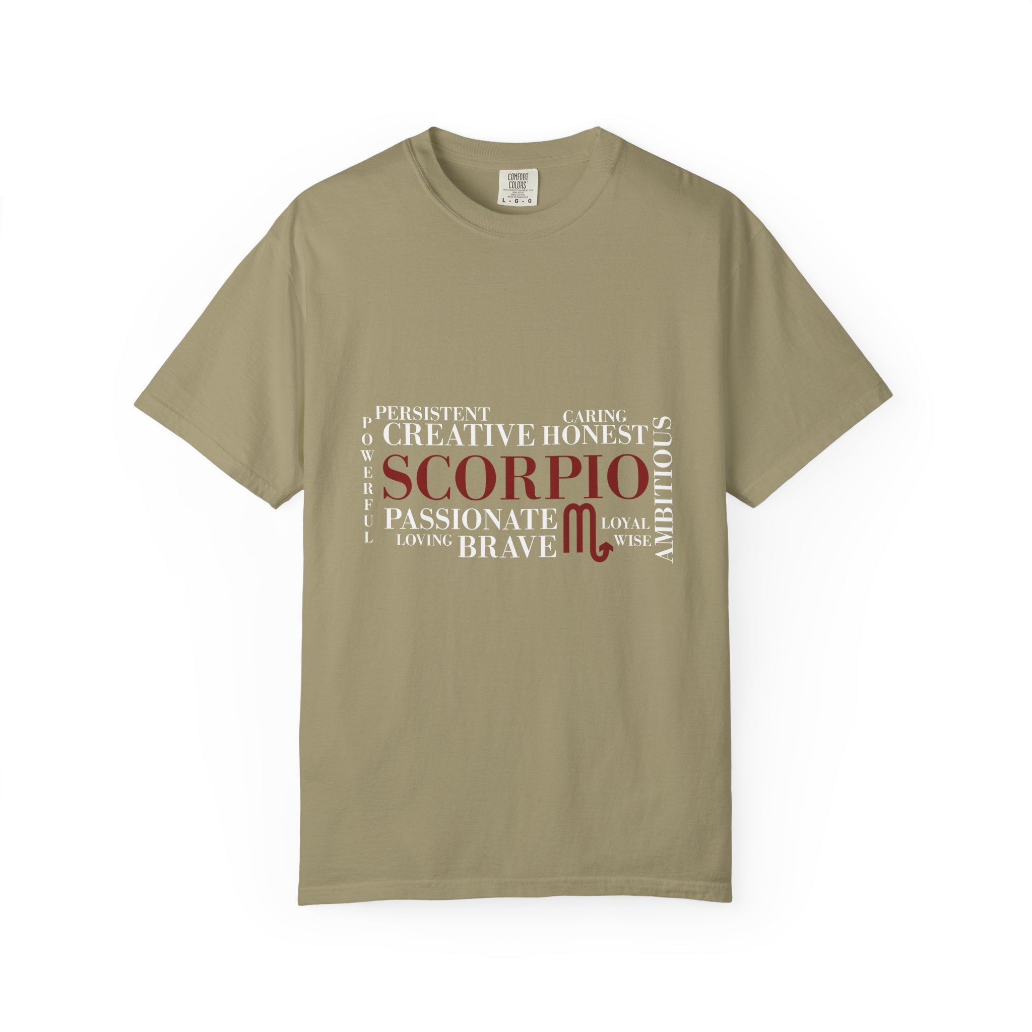 Scorpio Word Cloud T-shirt | Zodiac Sign Typography Tee - Jana Recrafted
