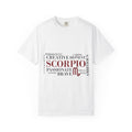 Scorpio Zodiac Word Cloud T-Shirt — Astrology Graphic Tee (Passionate • Brave) - Jana Recrafted
