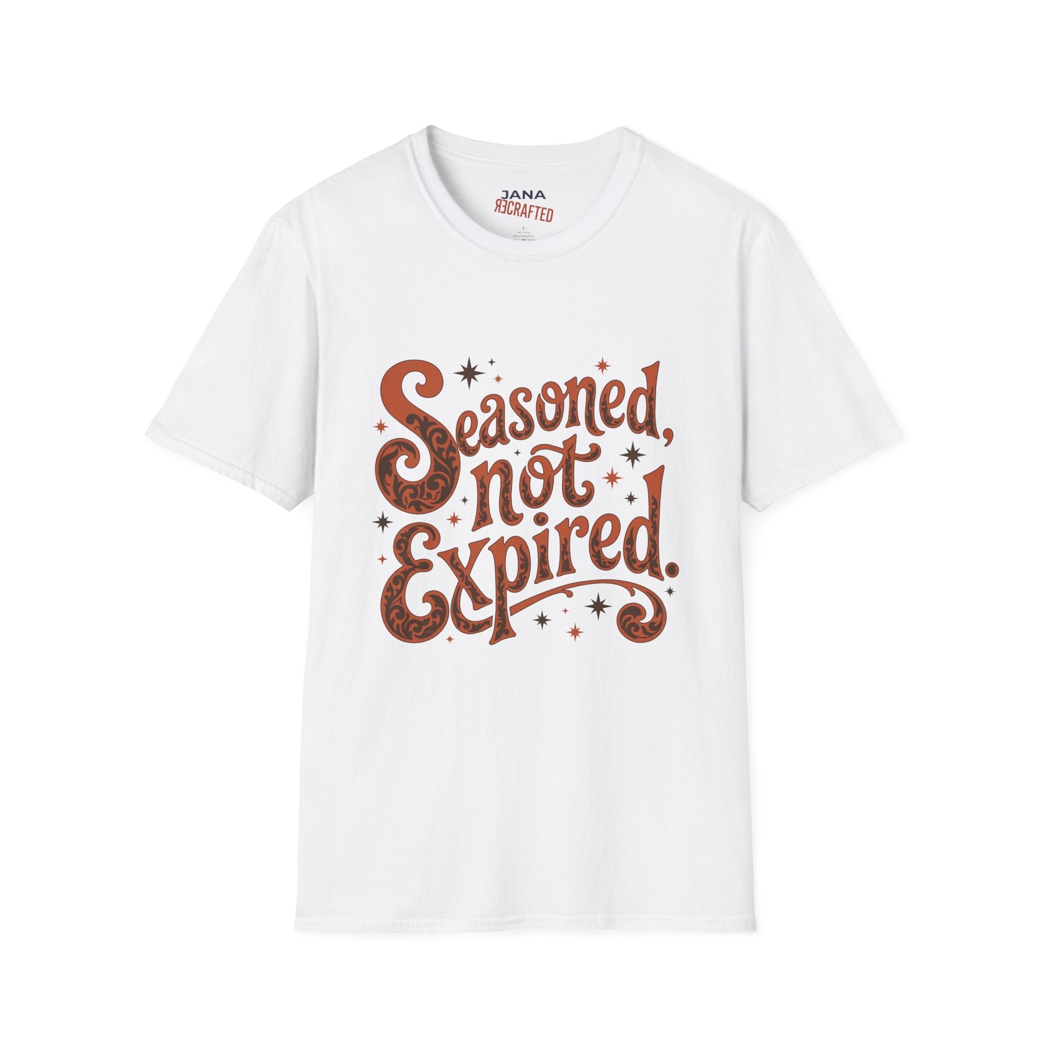 Seasoned Not Expired T-Shirt — Vintage Spice Humor Tee - Jana Recrafted