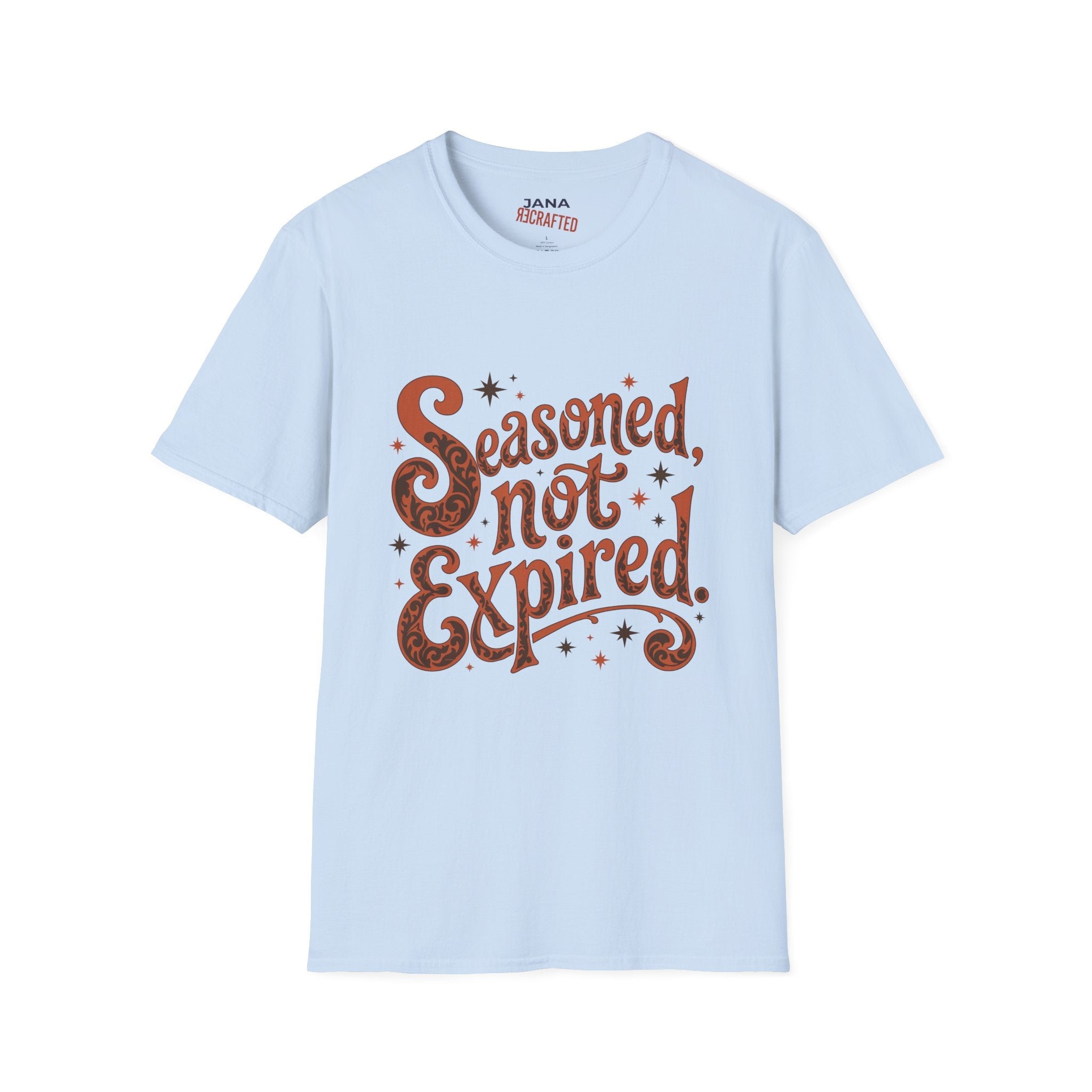 Seasoned Not Expired T-Shirt — Vintage Spice Humor Tee - Jana Recrafted