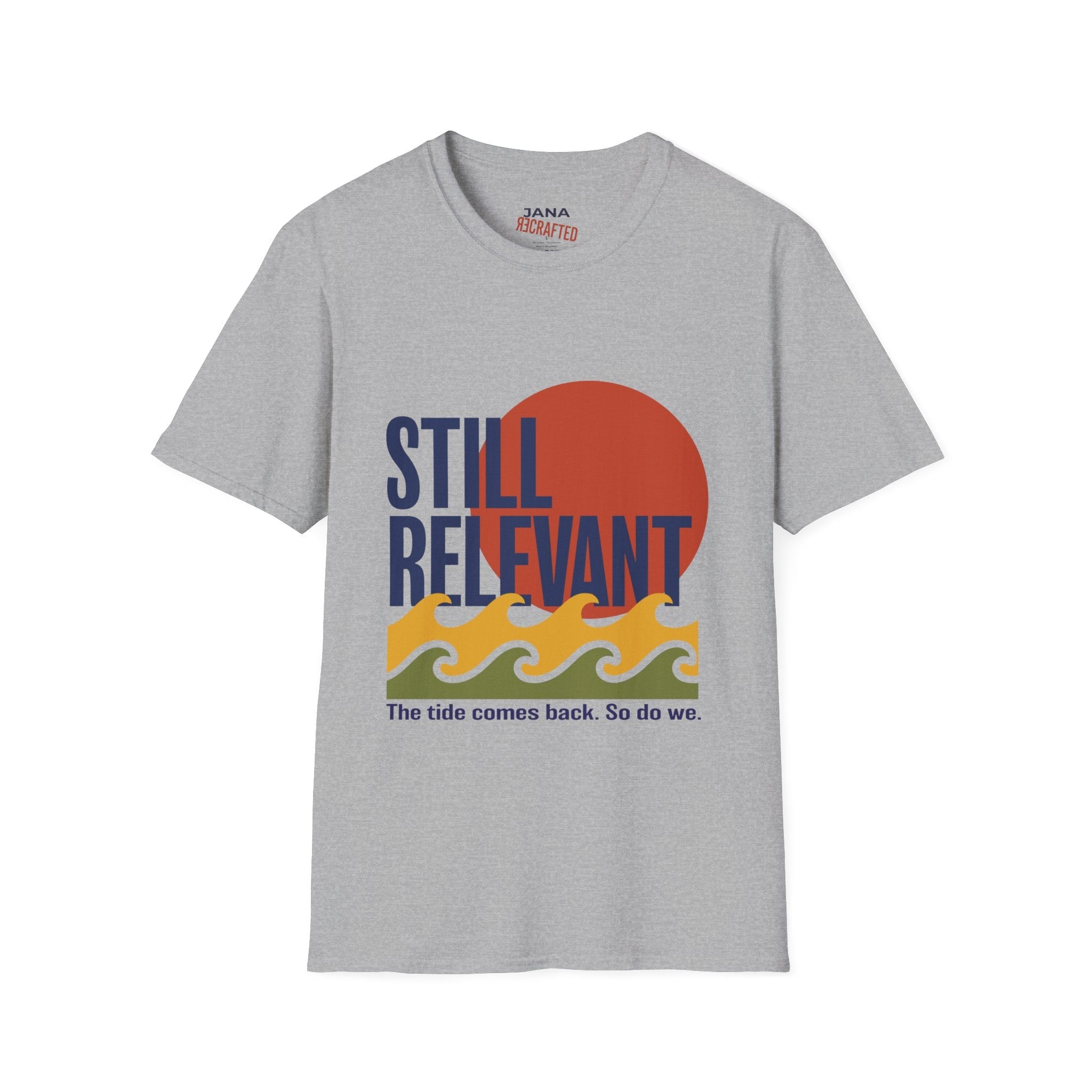 Still Relevant T-Shirt — Retro Sunset Waves Graphic - Jana Recrafted