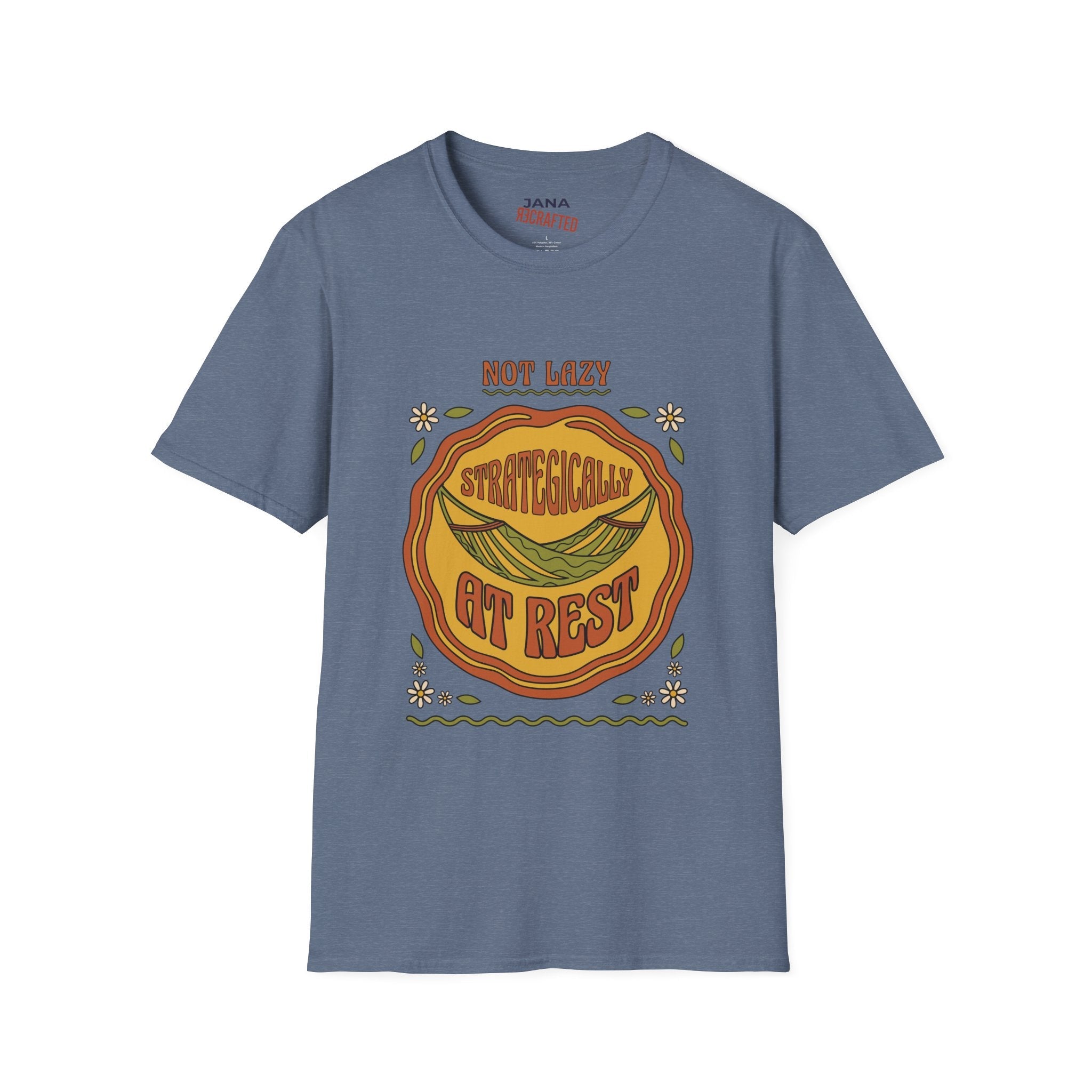 T-Shirt — “Not Lazy, Strategically Get Rest” Retro Boho Graphic Tee - Jana Recrafted