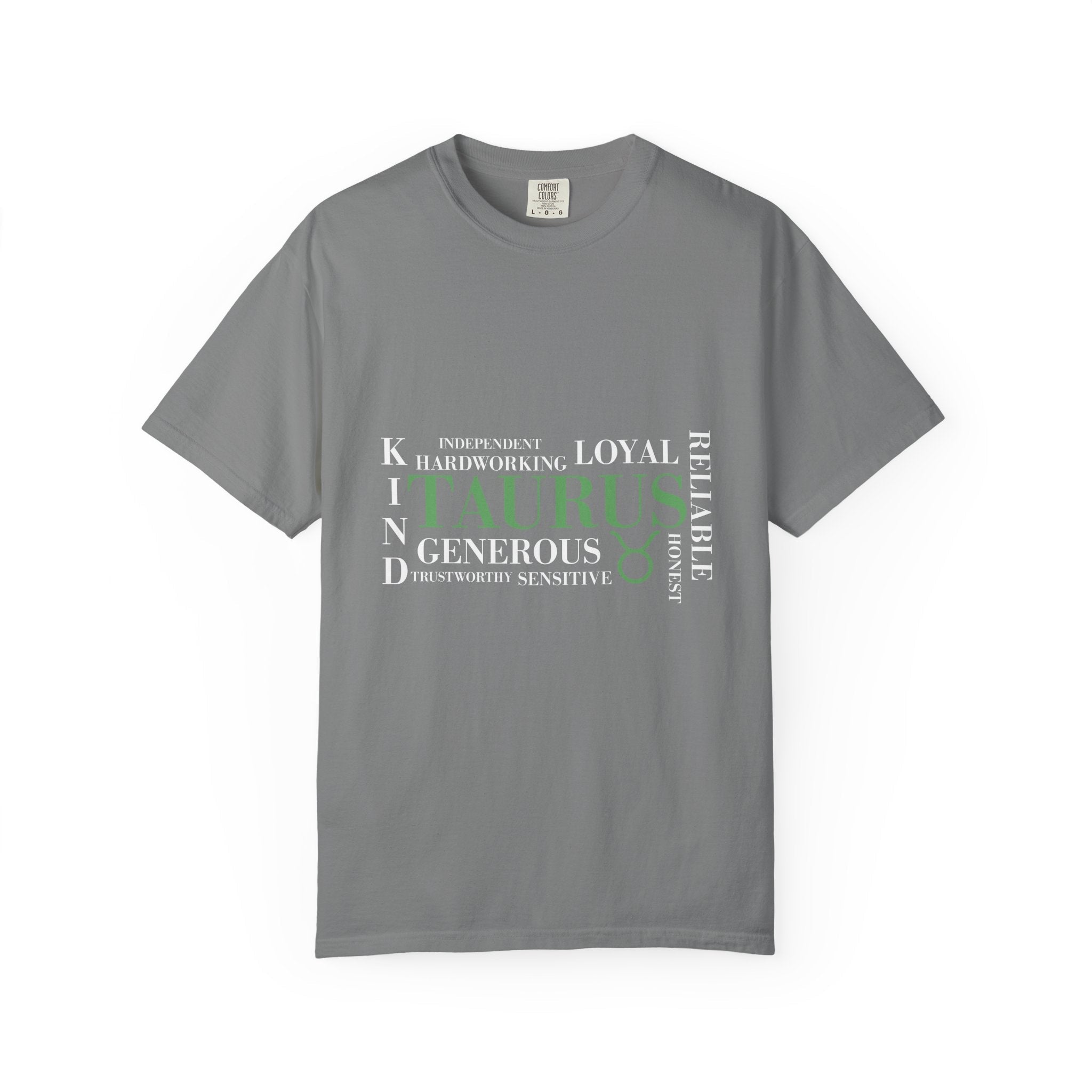 Taurus Astrology Word Cloud T-shirt | Zodiac Bull Traits Printed Tee - Jana Recrafted