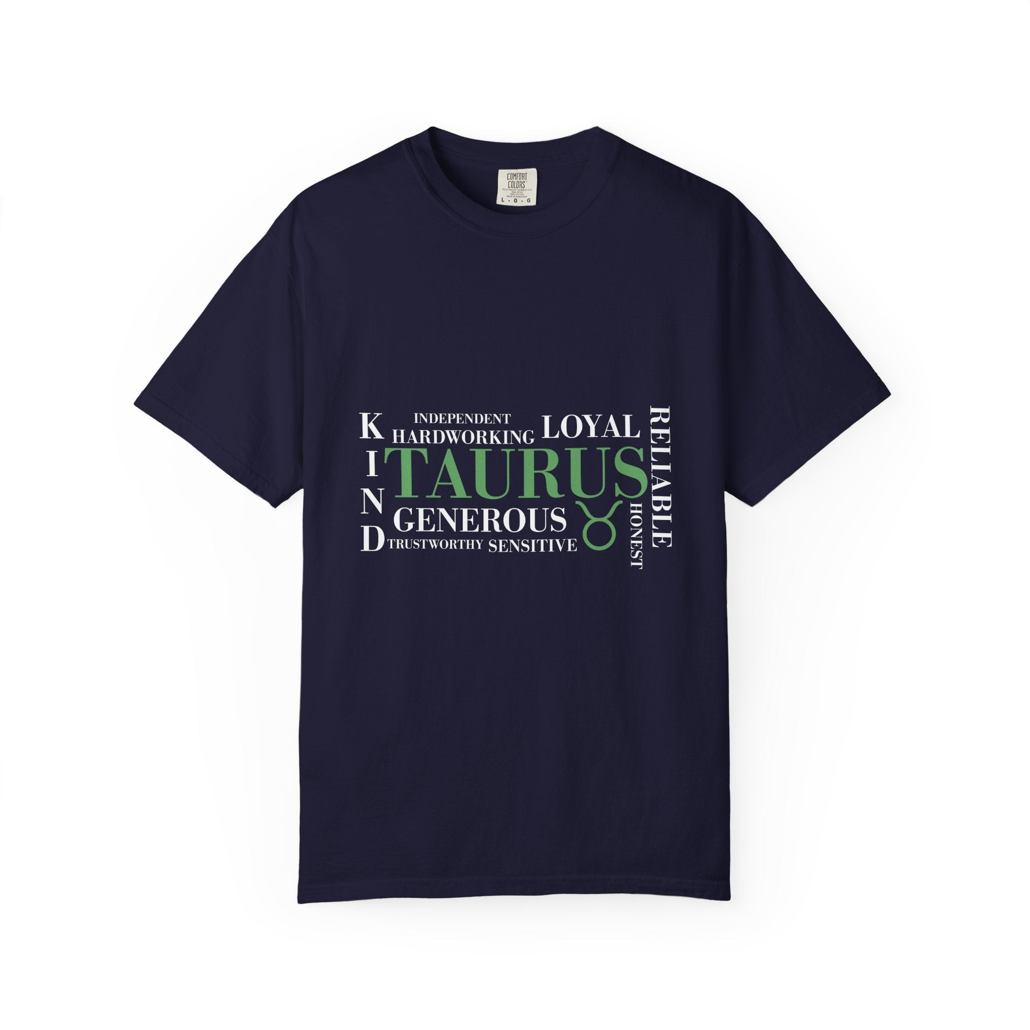 Taurus Astrology Word Cloud T-shirt | Zodiac Bull Traits Printed Tee - Jana Recrafted