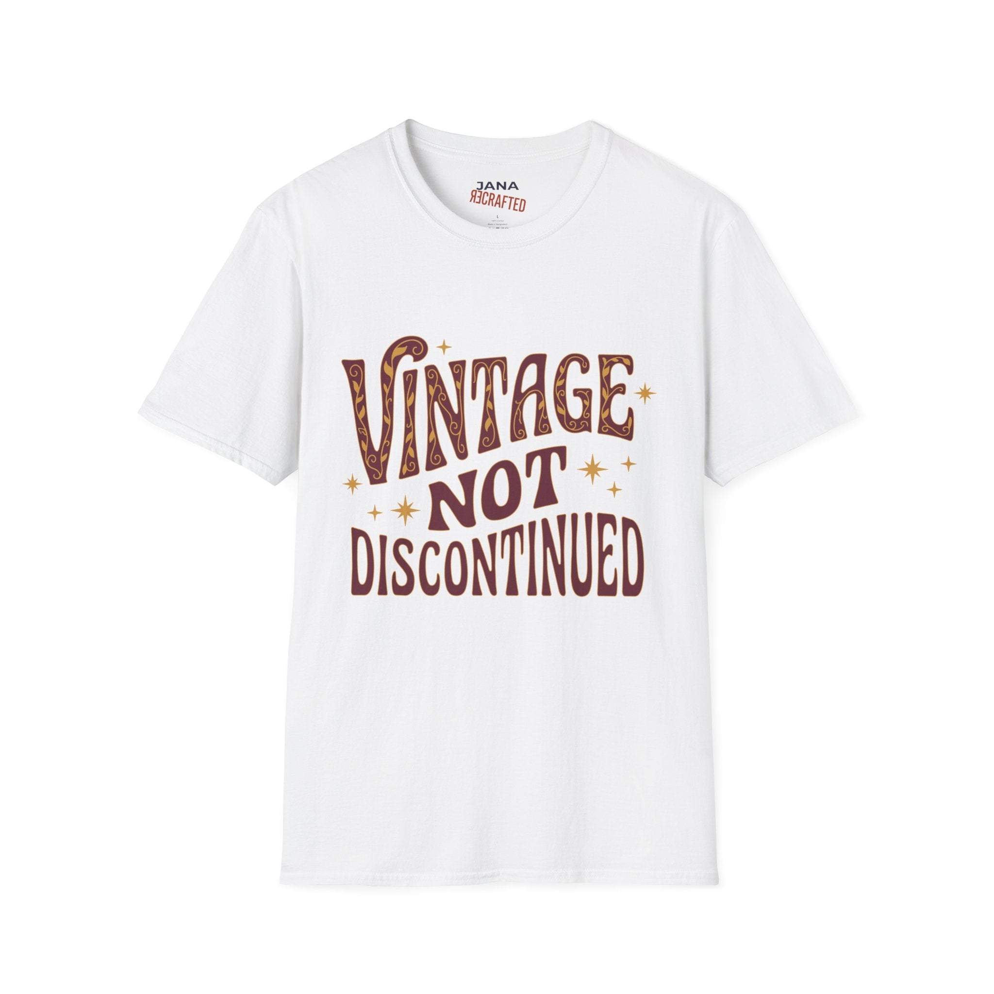 Vintage Not Discontinued T-Shirt — Retro Graphic Tee for Classic Style - Jana Recrafted