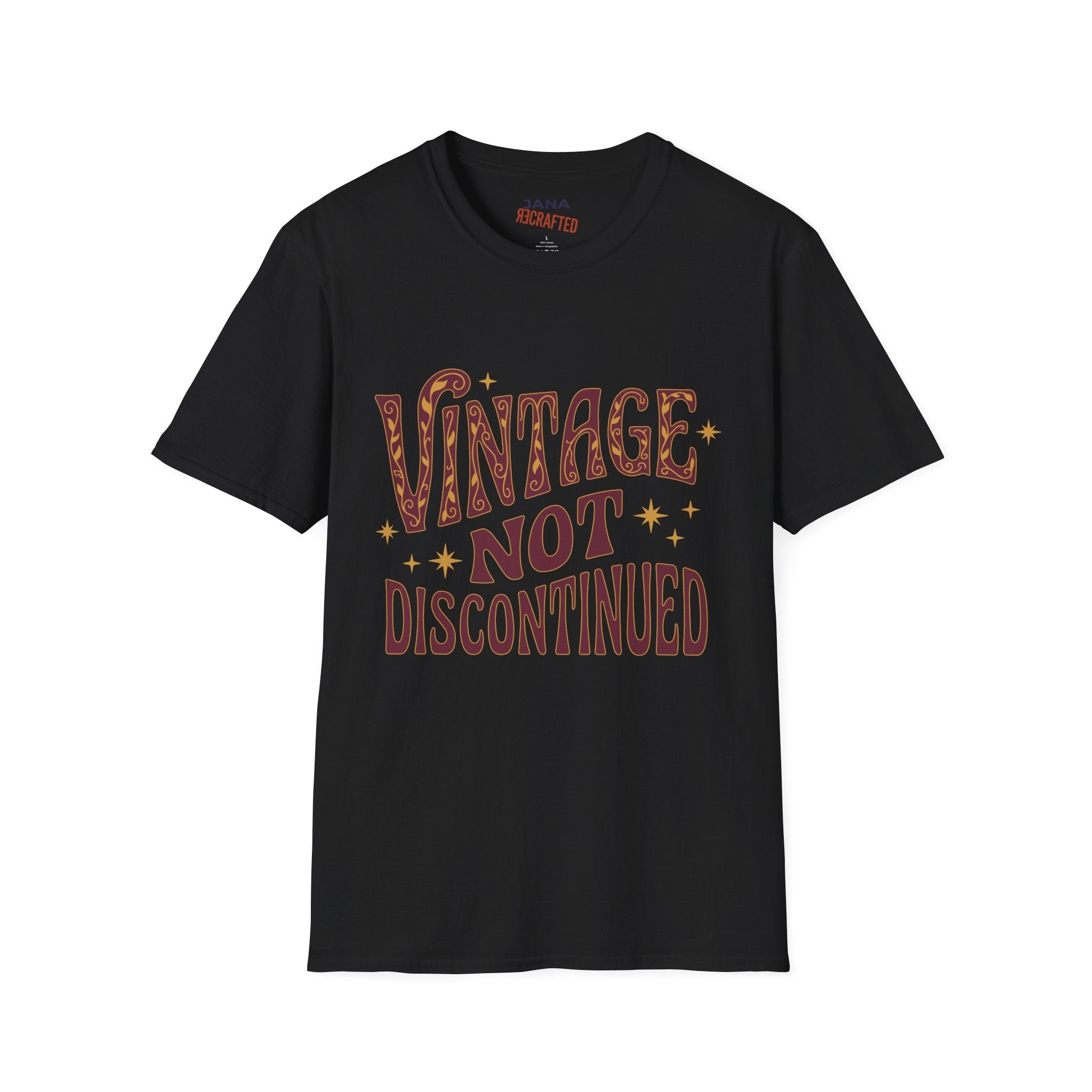 Vintage Not Discontinued T-Shirt — Retro Graphic Tee for Classic Style - Jana Recrafted