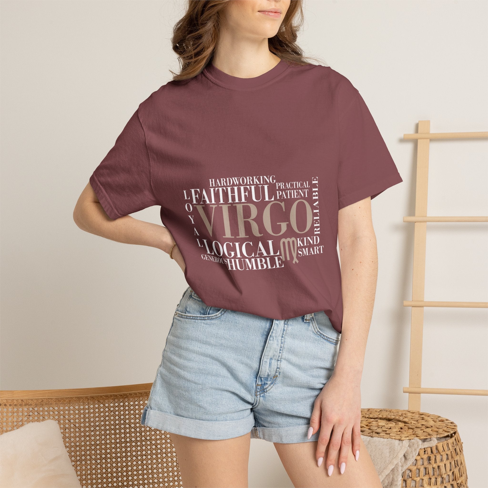 Virgo Word Cloud T-Shirt | Zodiac Virgo Typography Tee - Jana Recrafted