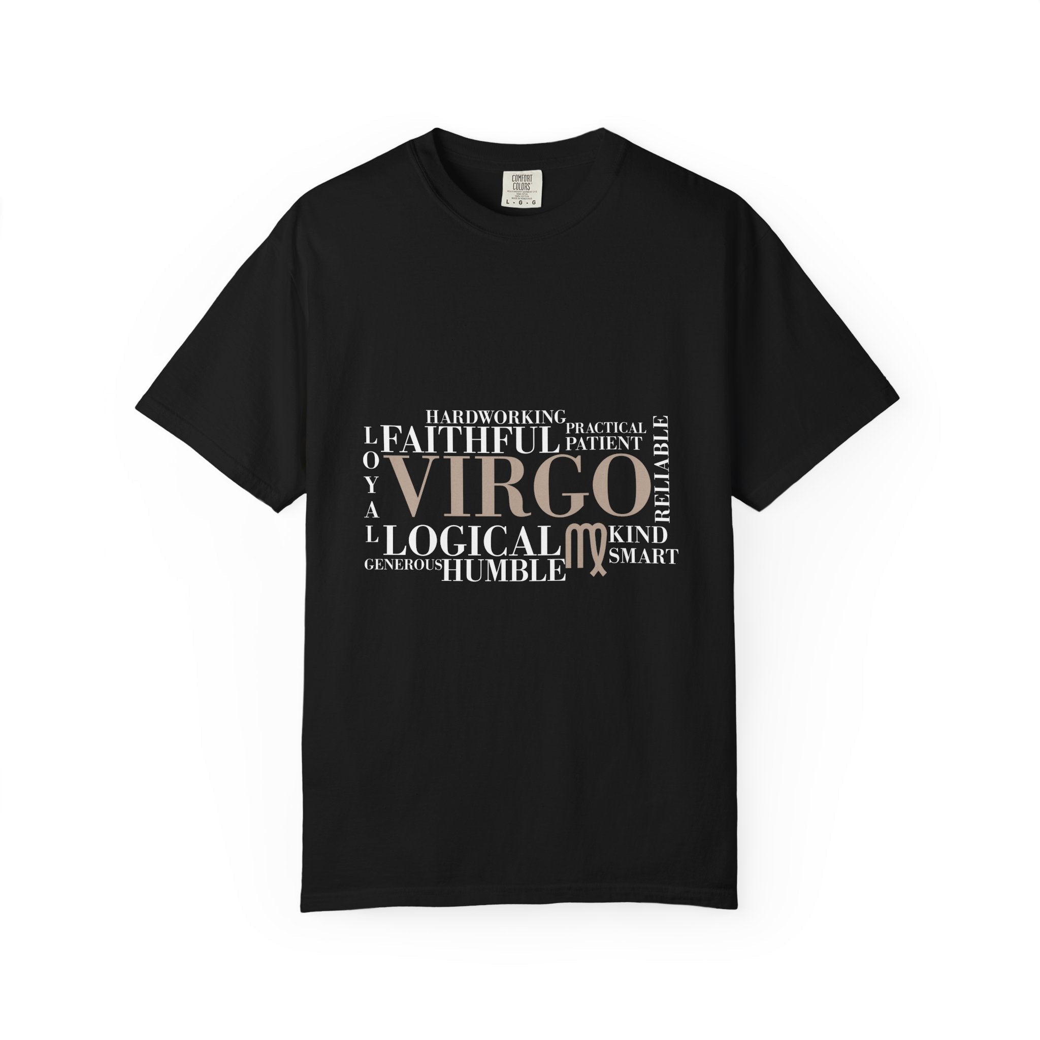 Virgo Word Cloud T-Shirt | Zodiac Virgo Typography Tee - Jana Recrafted