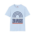 Zero Apologies T-Shirt — Analog Soul Retro Rainbow Graphic Tee - Jana Recrafted